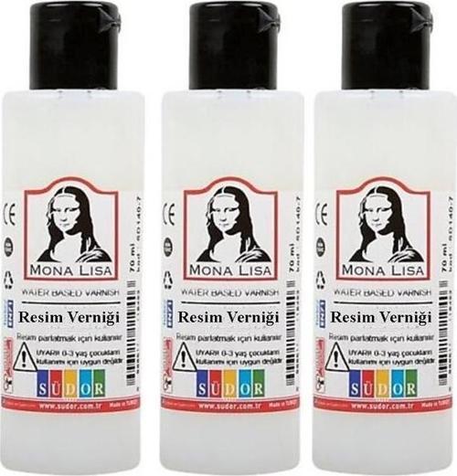 Resim Verniği 70 ml Su Bazlı 3 Adet Resim Parlatıcı Vernik 70 ml Hobi Sanat Elişi Akrilik Guaj Boya