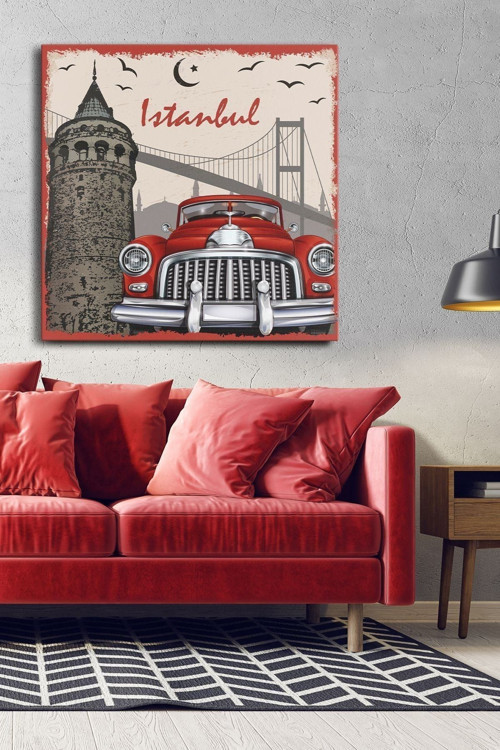 Istanbul Tek Parça Kare 65X65 Cm Kanvas - Canvas Tablo