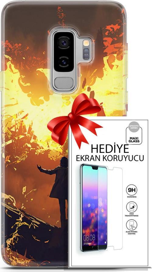 Samsung Galaxy S9 Plus Kılıf Orijinal Seri Neo 13 Mor Panter Fortnite Case Kapak Ekran Koruyucu