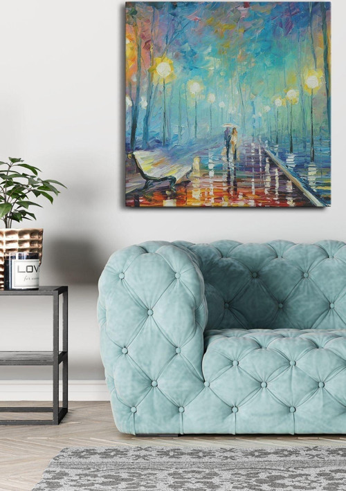 Aşk Temalı Tek Parça Kare 65X65 Cm Kanvas - Canvas Tablo