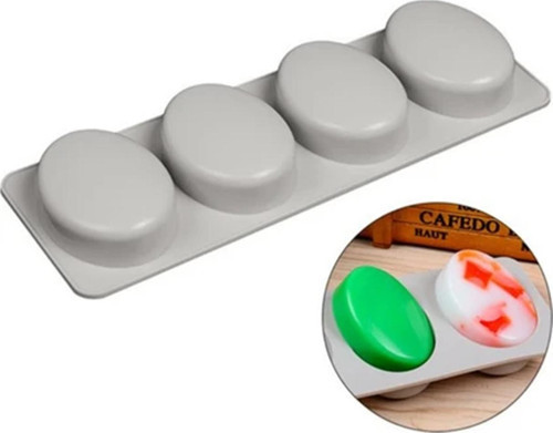 Silikon Kalıp Oval Sabun Taş Tozu Ve Kek Çikolata Kalıbı 4 Lü