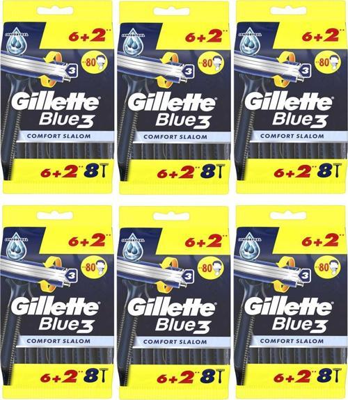 Blue 3 Tıraş Bıçağı 6 + 2'li Poşet Comfort Slalom -6  Paket