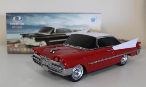 RT-1954 Kırmızı Arabalı Bluetooth Fm-Usb-Tf-Aux Şarjlı Nostaljik Radyo