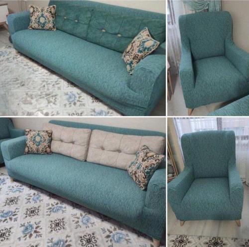 Jakarlı Ev Çekim 3 3 1 1 Lastikli Koltuk Örtüsü Takımı Kanepe Çekyat Örtüsü Koltuk Kılıfı