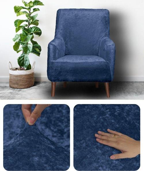 Kadife Tekli Koltuk Örtüsü Lastikli Kanepe Örtüsü | Lastikli Koltuk Örtüsü | Koltuk Kılıfı