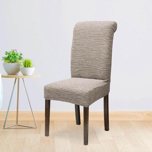Streçli Lastikli Likralı Esnek Sandalye Örtüsü Düz Desen Jakarlı Sandalye Kılıfı