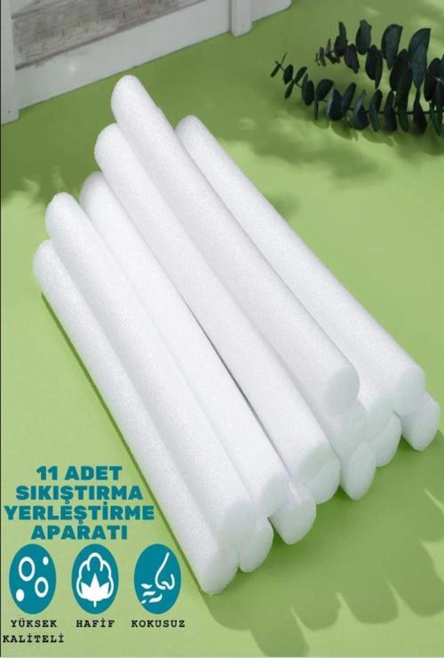 Sünger Çubuk Koltuk Örtüsü Koltuk Kılıfı Oval Sandalye Örtüsü Sıkıştırma Aparatı 11 Adet Siyah-Beyaz