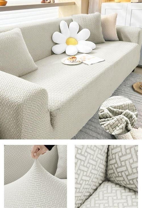 Tuğla Desen 3 Kişilik Lastikli Kanepe Örtüsü | Lastikli Koltuk Örtüsü | Koltuk Kılıfı