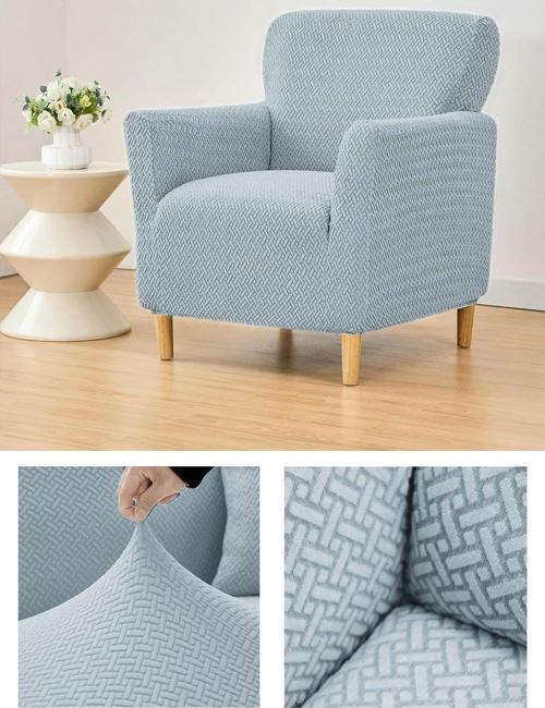 Tuğla Desen Jakarlı Tekli Koltuk Örtüsü Berjer Koltuk Kılıfı