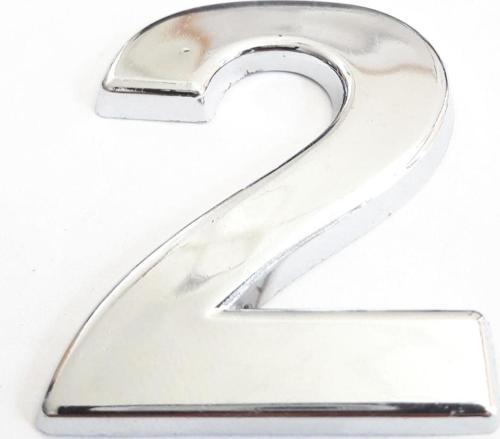 2 Rakamı 3,75 cm Krom Yapışkanlı