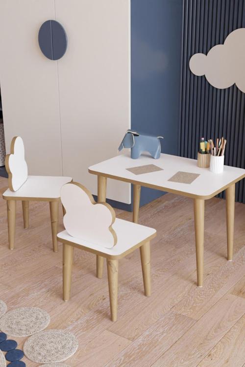Çocuk Masa Sandalye Yaz Sil Oyun Aktivite Montessori 1 Masa 2 Sandalye