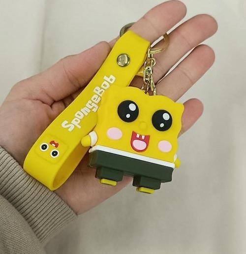 Sünger Bob Sulu Simli 3D Silikon Anahtarlık Araba Çanta Cüzdan Süsü Aksesuar  