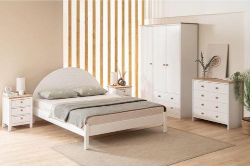 Turtle Modern Karyola Çift Kişilik, Beyaz