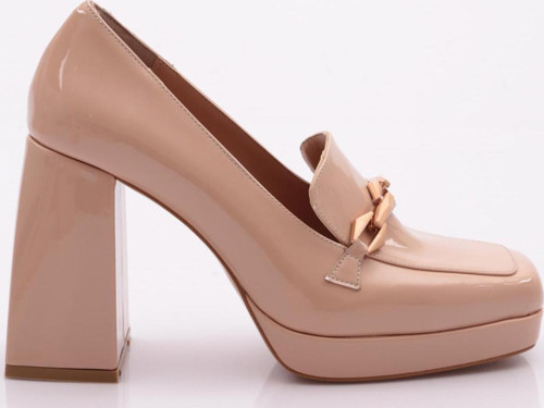 1083 Kadin Topuklu Loafer Ayakkabi