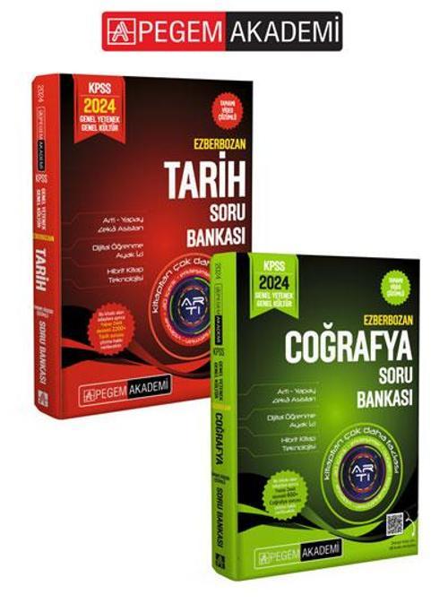 PEGEM AKADEMİ 2024 Ezberbozan KPSS G.Y. G.K. Tarih + Coğrafya Soru Bankası Seti (2.Kitap)