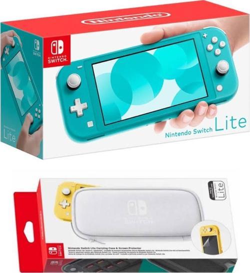 Switch Lite Konsol Turkuaz - Taşıma Çantası - Ekran Koruyucu Set