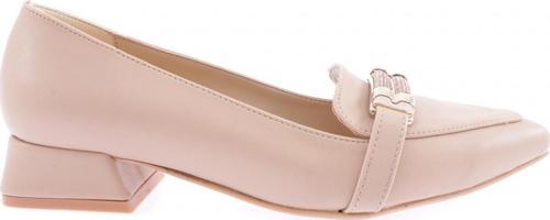 Kadın Sivri Burun Silver Taşlı Topuklu Loafer Ten 1252328