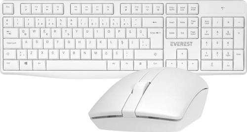 KM-7500 Beyaz Kablosuz Q Multimedia Klavye + Mouse Set