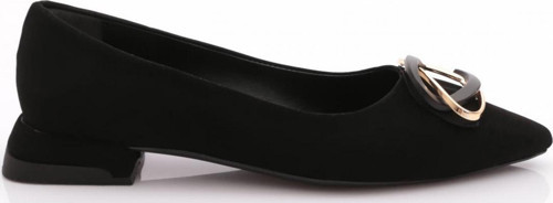Kadın Tokalı Babet Siyah Velvet 39842534