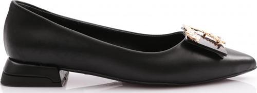 Kadın Yaprak Broşlu Babet Siyah 39872534