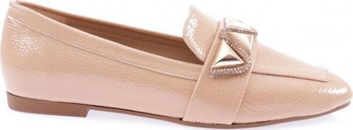 Kadın Silver Taş Metal Tokalı Loafer Nude Kırışık Rugan 61122534
