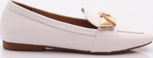 Kadın Silver Taş Metal Tokalı Loafer Beyaz 61122534