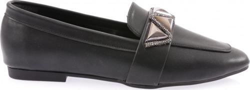 Kadın Silver Taş Metal Tokalı Loafer Siyah 61122534