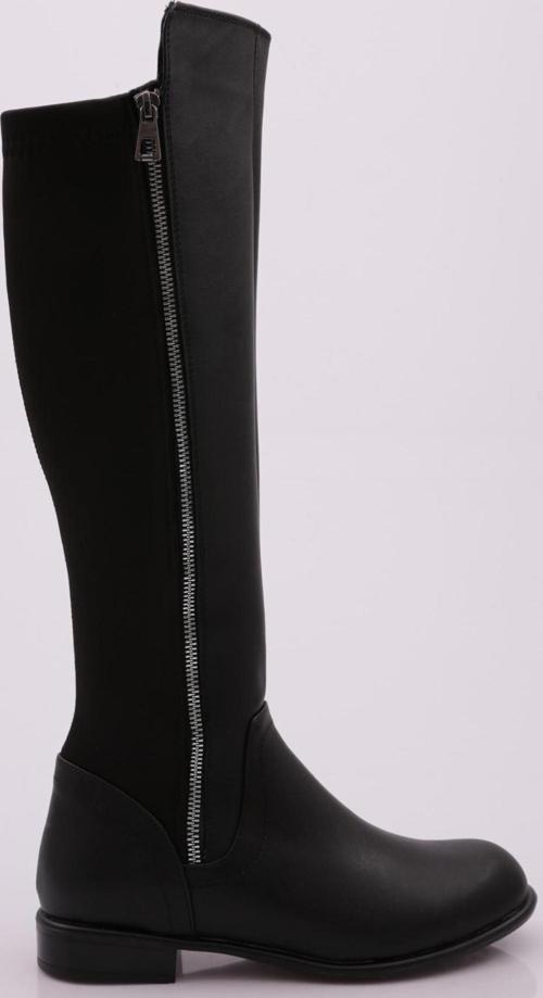 504 KADIN ARKASI STRETCH YANI FERMUARLI KNEE HİGH FLATS ÇİZME