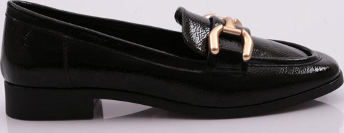 Kadın Loafer Ayakkabı Siyah Kırışık Rugan 4461535