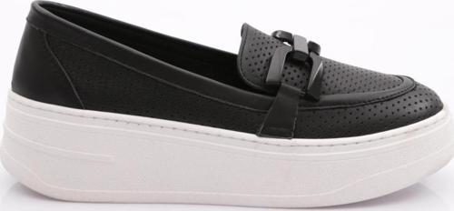 Kadın Metal Tokalı Loafer Ayakkabı Siyah 5912678