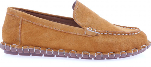 Kadın Dikiş Detaylı Loafer Ayakkabı Turuncu Süet 71432110