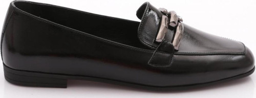 Kadın Aksesuarlı Loafer Ayakkabı Siyah Rugan 8122678
