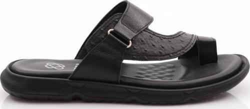 Deri Comfort Rahat Taban Erkek Terlik 806 Siyah Baskılı 91737101