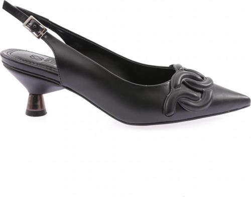 Kadın Sivri Burun Tokalı Arkası Açık Topuklu Ayakkabı Siyah 24573261