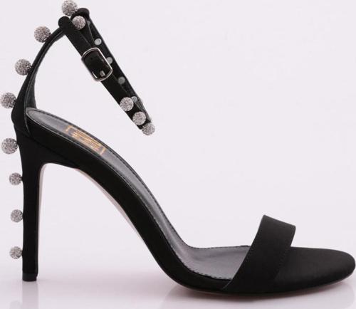 Kadın Topuklu Ayakkabı Siyah Mat Saten 421102859