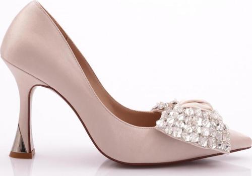 Kadın Topuklu Ayakkabı Bej Saten 101283236