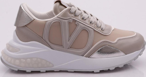 Kadın V Desenli Sneaker Ayakkabı Gümüş 1523363