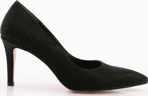 Kadın Topuklu Stiletto Ayakkabı Siyah Baskılı 21133564