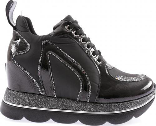 Kadın Mega Kalın Taban Silver Taşlı Sneakers Ayakkabı Siyah 21733136