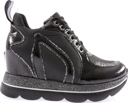 Kadın Mega Kalın Taban Silver Taşlı Sneakers Ayakkabı Siyah 21733136