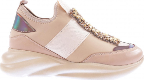 Kadın Strech Detaylı Kristal Taşlı Sneakers Ayakkabı Nude 3333137