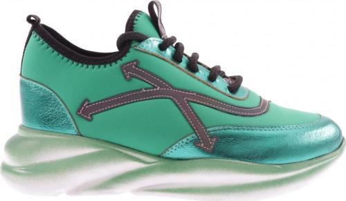 Kadın Kalın Taban Yazı Detaylı Sneakers Ayakkabı Çimen Yeşili 4223137