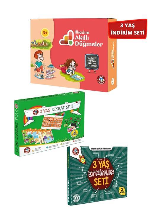 Çocuk Akademi İlkadım Akıllı Düğmeler Full Paket Ve 3 Yaş Dikkat-Etkinlik Setleri