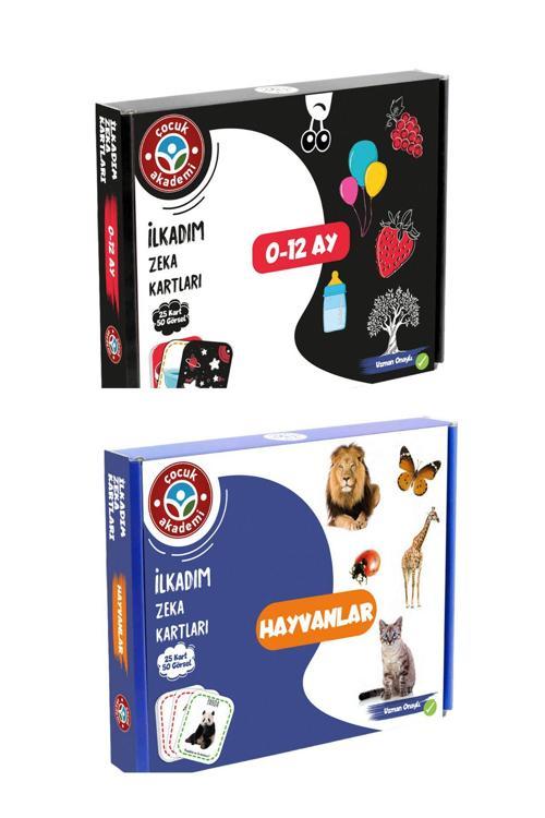 Çocuk Akademi İlk Adım Zeka Kartı 0-12 Ay Ve İlk Adım Zeka Kartı Hayvanlar