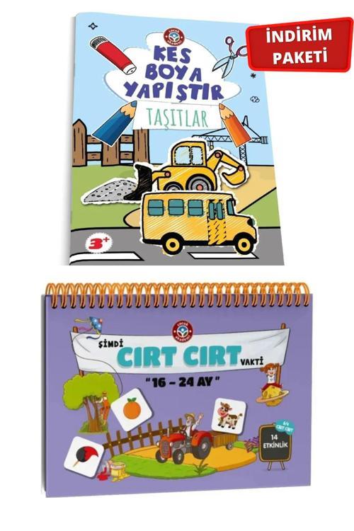 Çocuk Akademi 16-24 Ay Cırt Cırtlı Etkinlik Kitabı Ve Kes Boya Yapıştır Taşıtlar