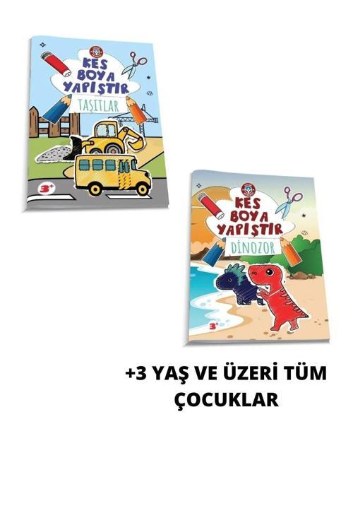 Çocuk Akademi Kes Boya Yapıştır Taşıtlar + Dinozor Kitabı