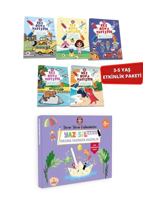 Çocuk Akademi Yaz Sil Serisi Okuma Yazmaya Hazırlık Ve Tüm Kes Boya Yapıştır Paketi