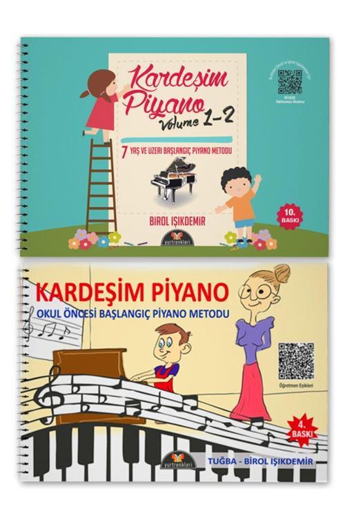 Yurtrenkleri Yayınevi Kardeşim Piyano Volume 1-2 -Kardeşim Piyano Okul Öncesi Başlangıç Piyano Metodu (2'Li Set)