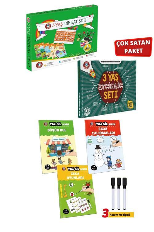 Çocuk Akademi 3 Yaş Dikkat-Etkinlik Seti Ve Yaz Sil Serisi-2