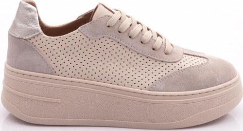 Kadın Bağcıklı Sneaker Ayakkabı Ekru 587132678